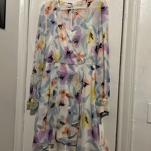 Calvin Klein High low faux wrap dress